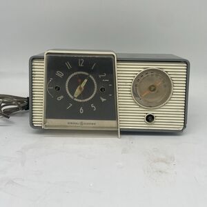 Vintage GE Tube Clock Radio 1950's 1960's Blue White *PARTS OR REPAIR